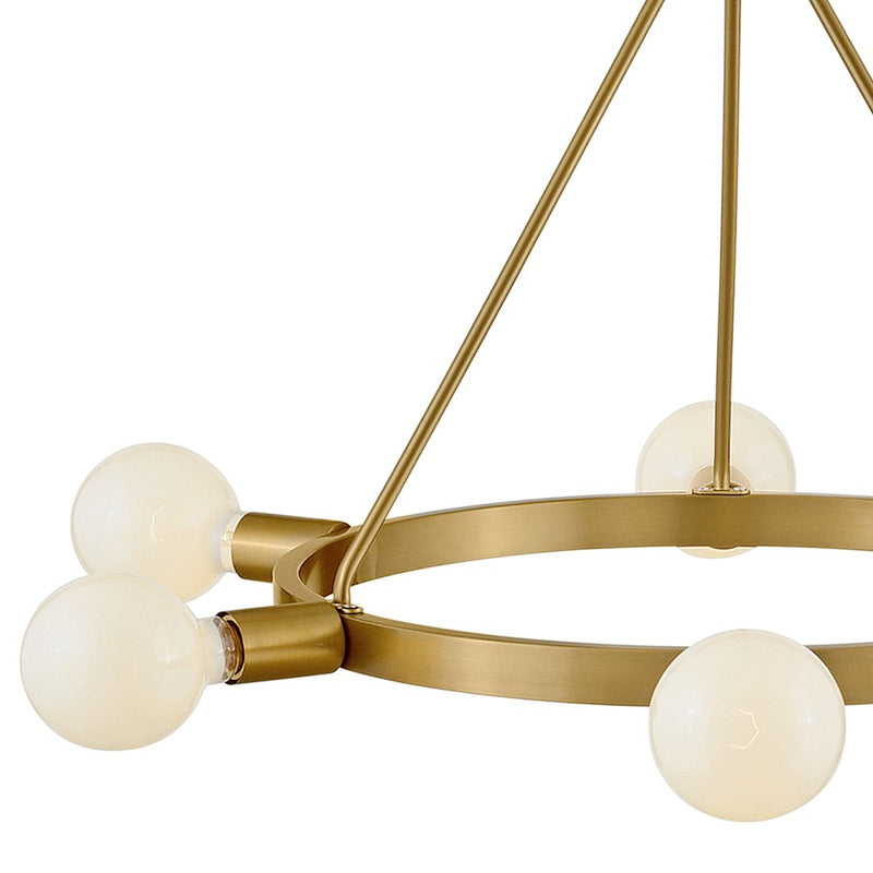 Lark Orla 24in 6-Light Chandelier | Mid-Century Modern Lacquered Brass Steel | Dining Room & Living Room | 24 x 24 x 17 in | Model 83616LCB