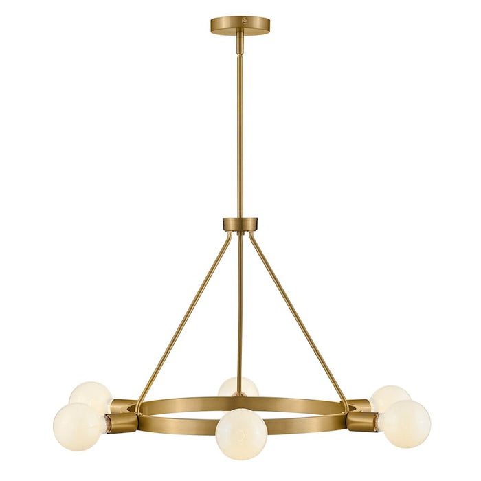 Lark Orla 6 Light Medium Single Tier Chandelier, Lacquered Brass