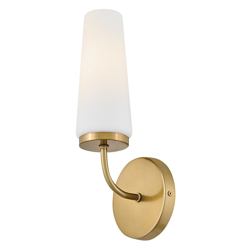 Lark Selma 1 Light Medium Sconce, Gold/Etched Opal