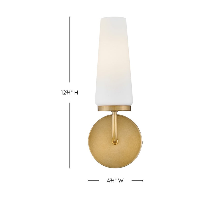 Lark Selma 1 Light Medium Sconce, Gold/Etched Opal