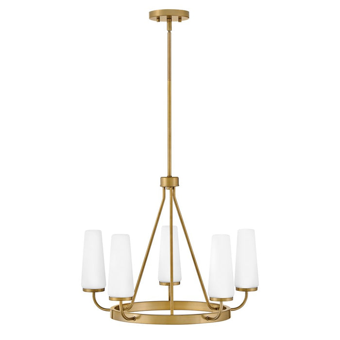 Lark Selma 5 Light Medium Single Tier Chandelier, Gold/Etched Opal