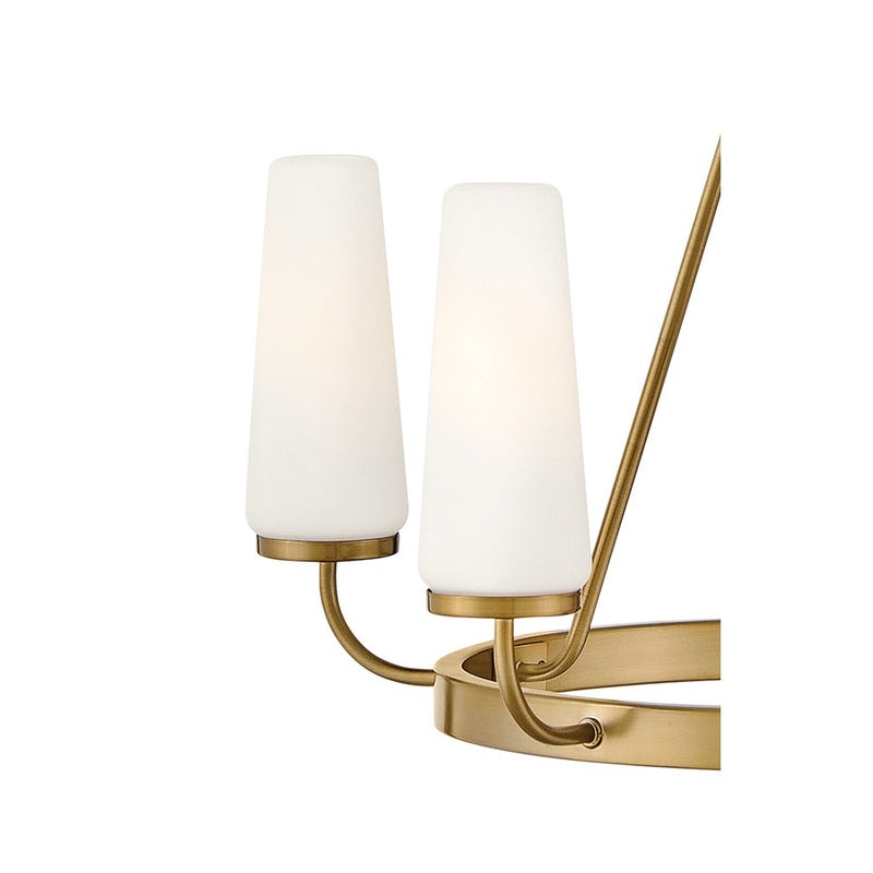 Lark Selma 24in 5-Light Chandelier | Classic Gold Steel and Etched Opal Glass | Dining Room & Living Room | 24 x 24 x 18 in | Model 83625GO