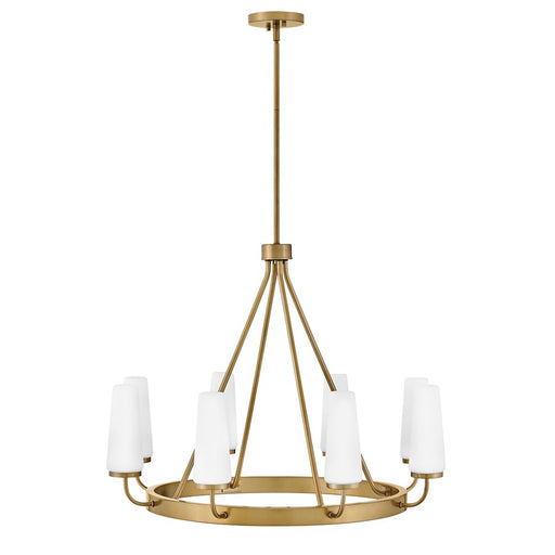 Lark Selma 8 Light Medium Single Tier Chandelier, Gold/Etched Opal
