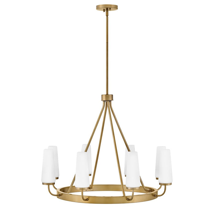Lark Selma 8 Light Medium Single Tier Chandelier, Gold/Etched Opal
