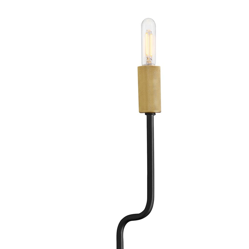 Lark Austen 24in 2-Light Wall Sconce | Transitional Black Steel and Lacquered Brass Accent | Bedroom & Hallway | 4.5 x 5.25 x 24 in | Model 83632BK-LCB