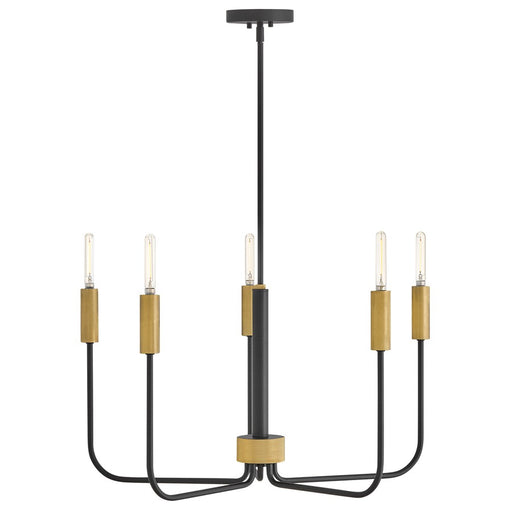 Lark Austen 5 Light 28" Single Tier Chandelier, Black - 83634BK-LCB