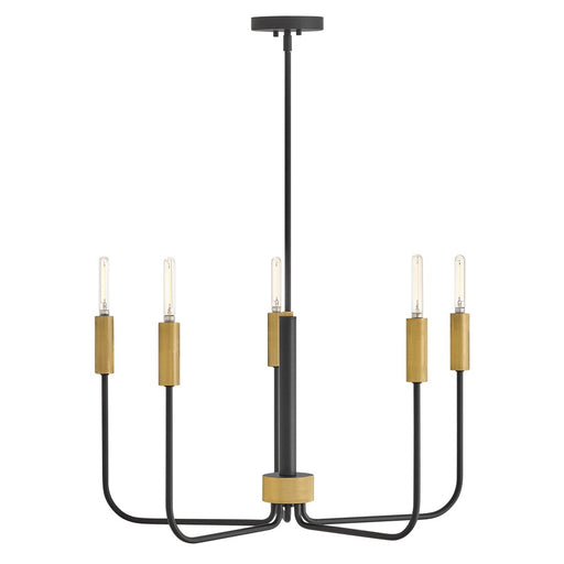 Lark Austen 5 Light 28" Single Tier Chandelier, Black