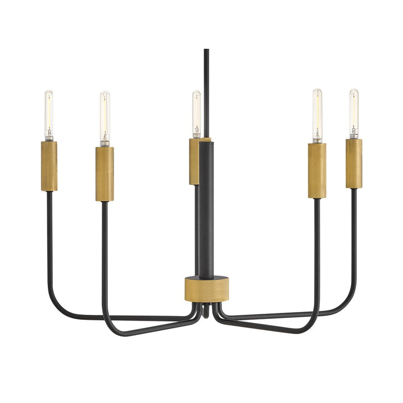 Lark Austen 5 Light 28" Single Tier Chandelier, Black