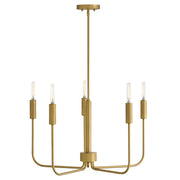 Lark Austen 5 Light 28" Single Tier Chandelier, Lacquered Brass - 83634LCB