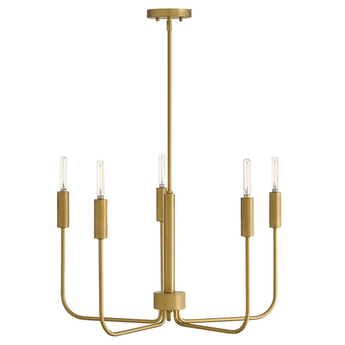 Lark Austen 5 Light 28" Single Tier Chandelier, Lacquered Brass - 83634LCB