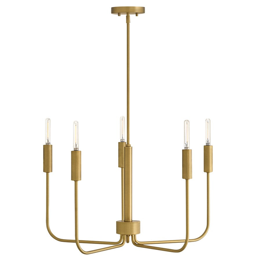 Lark Austen 5 Light 28" Single Tier Chandelier, Lacquered Brass - 83634LCB