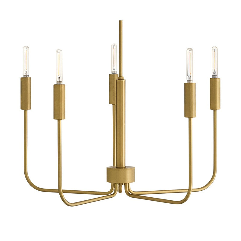 Lark Austen 28in 5-Light Chandelier | Transitional Lacquered Brass Steel | Dining Room & Living Room | 28 x 28 x 15 in | Model 83634LCB