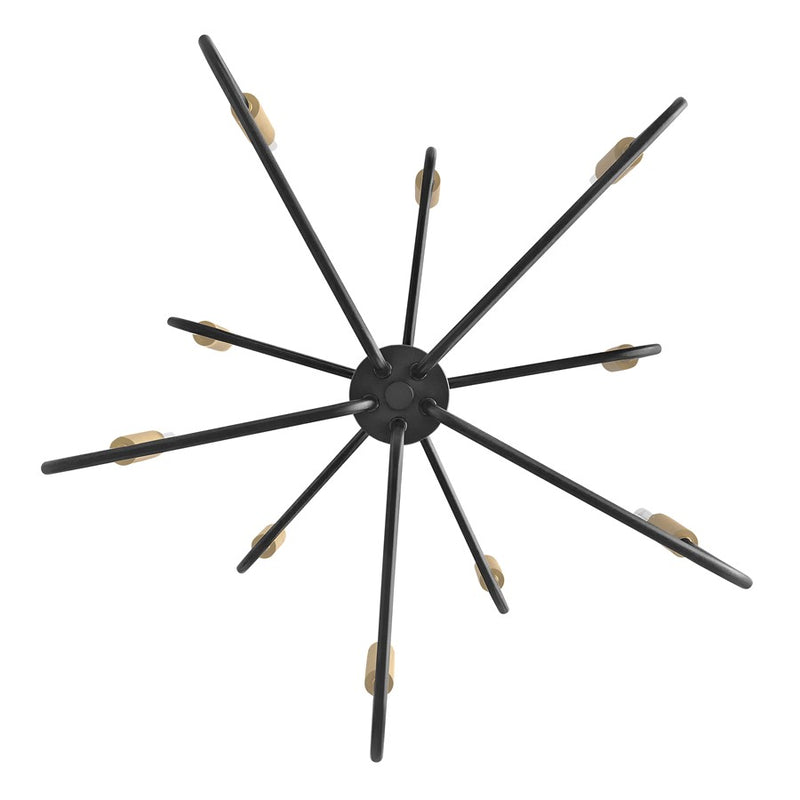 Lark Austen 30in 10-Light Chandelier | Transitional Black and Lacquered Brass Steel | Dining Room & Foyer | 30 x 30 x 24 in | Model 83636BK-LCB
