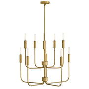 Lark Austen 10 Light 30" Multi Tier Chandelier, Lacquered Brass - 83636LCB