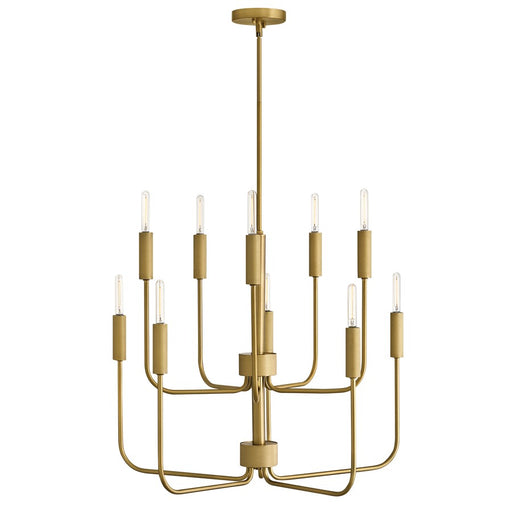 Lark Austen 10 Light 30" Multi Tier Chandelier, Lacquered Brass - 83636LCB