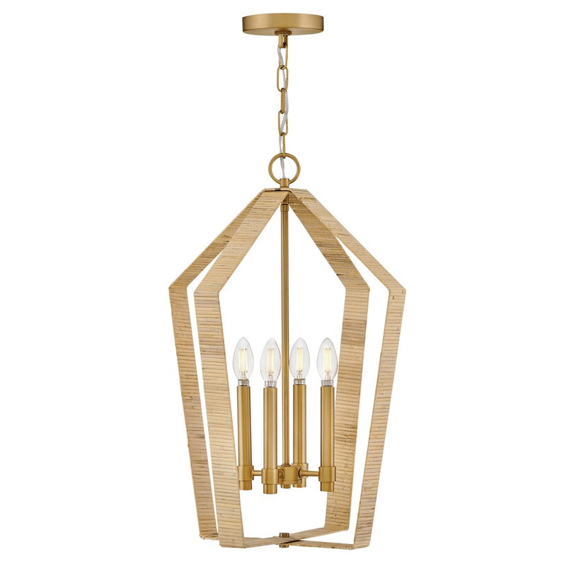 Lark Sammi 4 Light Large Pendant, Lacquered Brass
