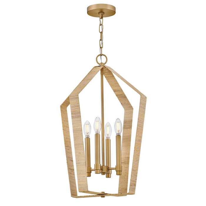 Lark Sammi 4 Light Large Pendant, Lacquered Brass