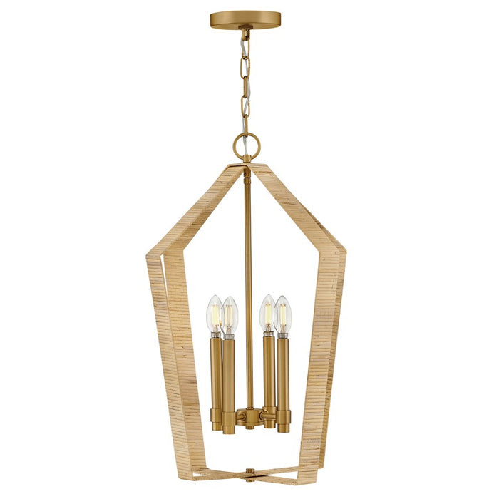 Lark Sammi 4 Light Large Pendant, Lacquered Brass