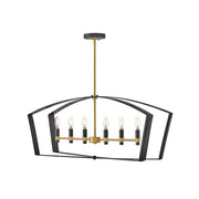 Lark Sammi 6 Light 40" Linear Chandelier, Black - 83645BK