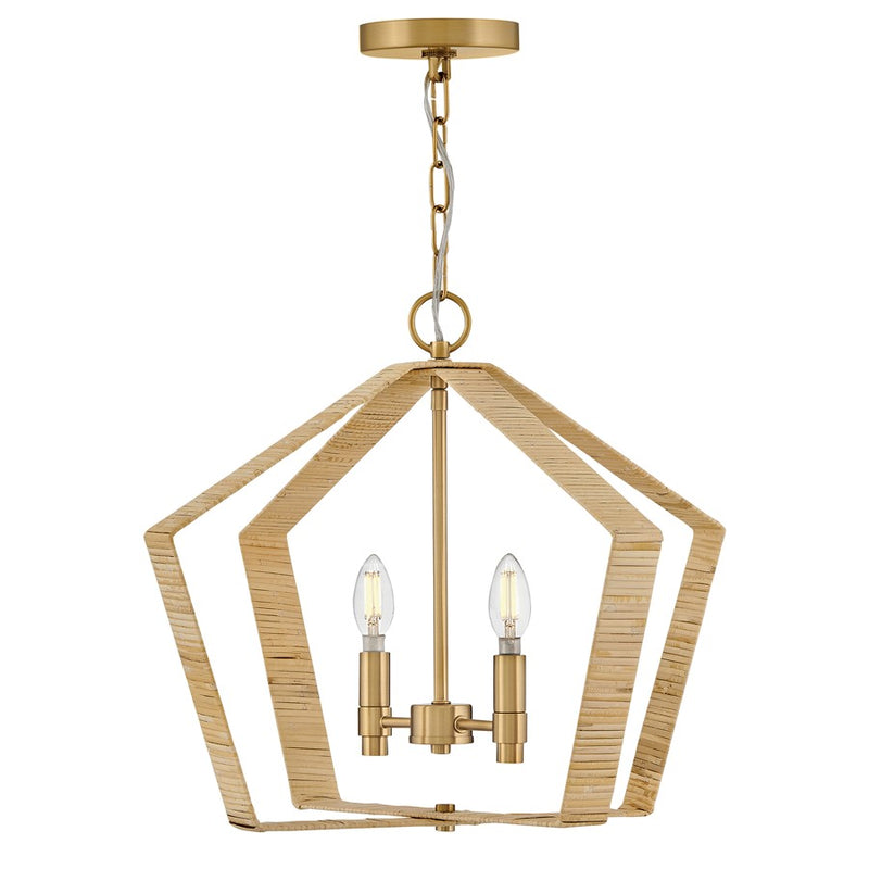Lark Sammi 2 Light Large Pendant, Lacquered Brass