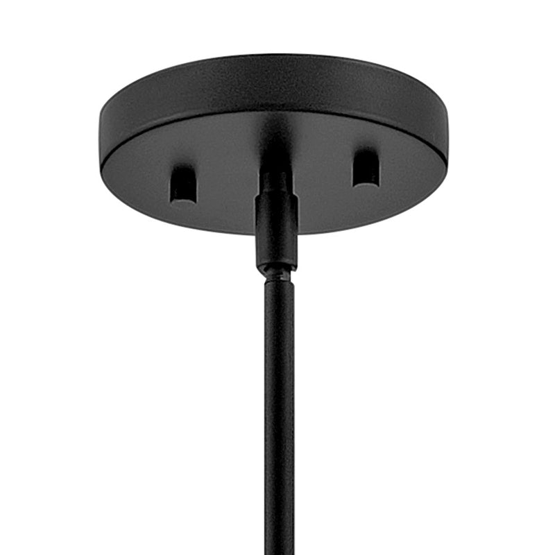 Lark Greer 8in 1-Light Small Pendant | Transitional Black Steel and Clear Glass | Kitchen Island & Dining Room | 8 x 8 x 16 in | Model 83657BK