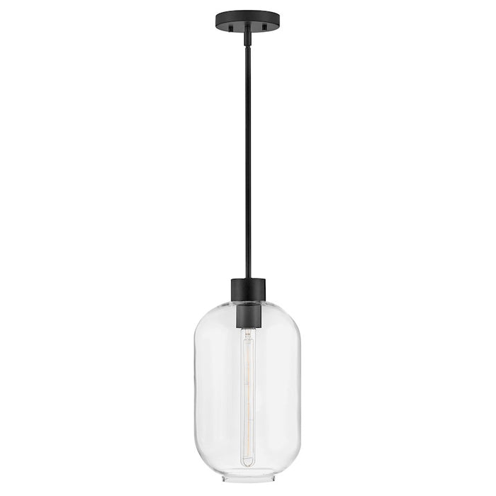 Lark Greer 1 Light Small Pendant, Black/Clear