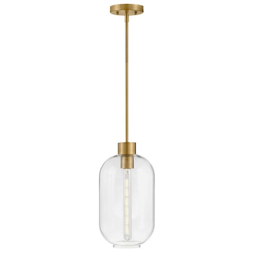 Lark Greer 1 Light Small Pendant, Lacquered Brass/Clear - 83657LCB