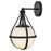 Lark Colby 1 Light 9" Sconce, Black/Cased Opal - 83670BK