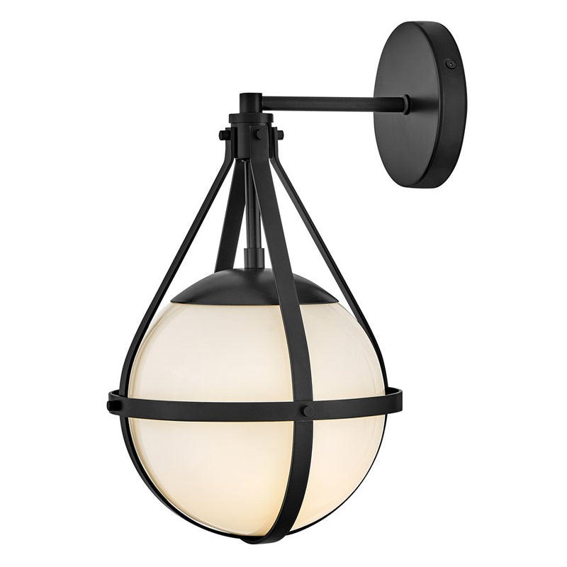 Lark Colby 1 Light 9" Sconce, Black/Cased Opal