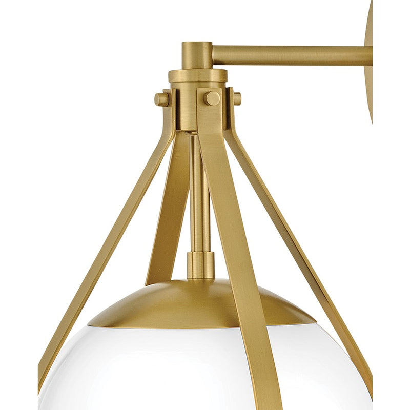 Lark Colby 9in 1-Light Wall Sconce | Modern Lacquered Brass Steel and Cased Opal Glass | Bedroom & Hallway Accent | 10.5 x 9.25 x 15.75 in | Model 83670LCB