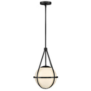 Lark Colby 1 Light 11" Pendant, Black/Cased Opal - 83677BK