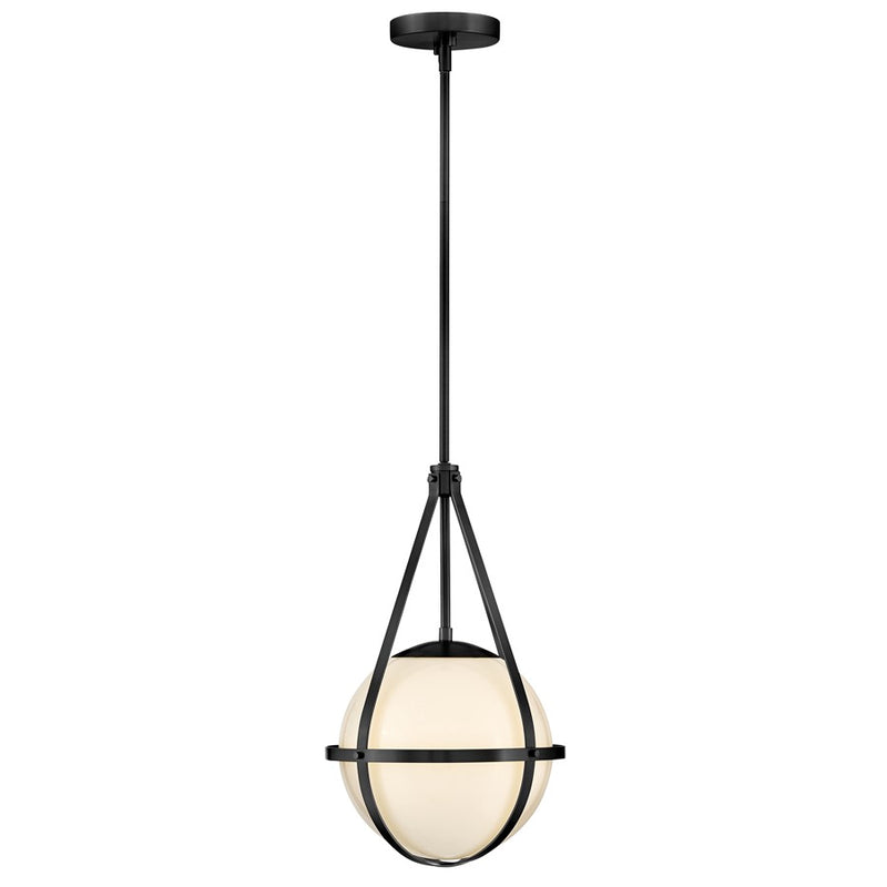 Lark Colby 1 Light 11" Pendant, Black/Cased Opal - 83677BK