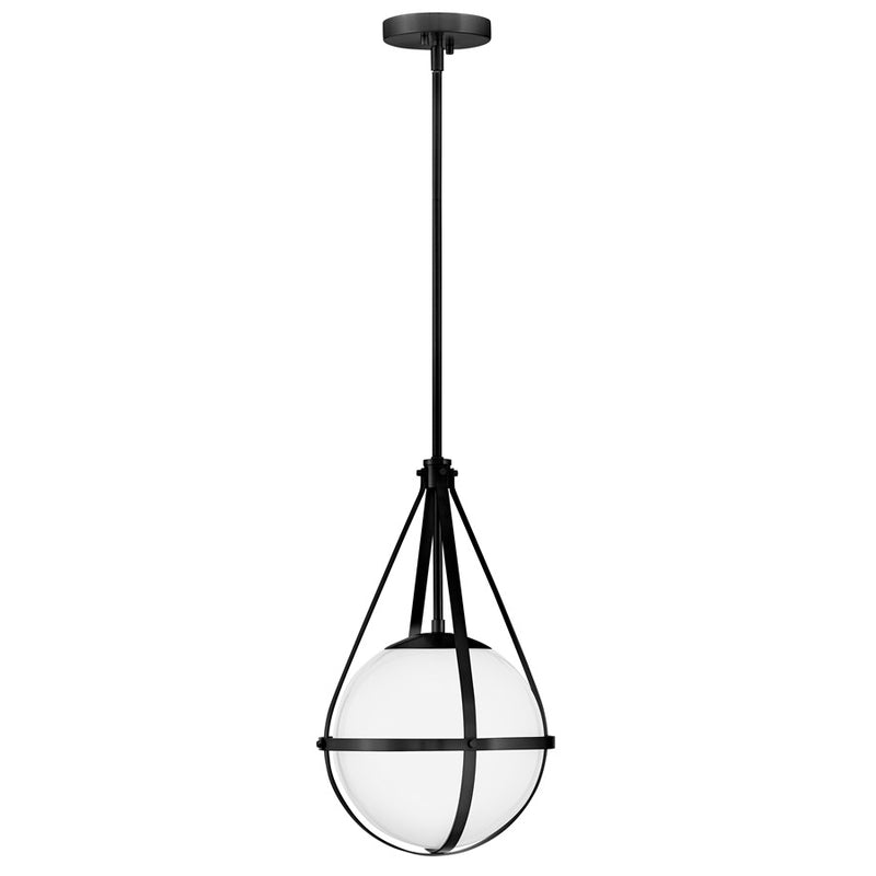 Lark Colby 1 Light 11" Pendant, Black/Cased Opal