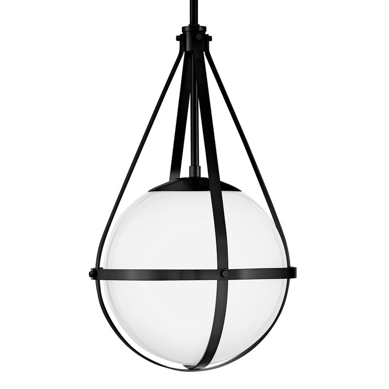 Lark Colby 1 Light 11" Pendant, Black/Cased Opal