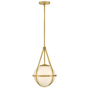 Lark Colby 1 Light 11" Pendant, Lacquered Brass/Cased Opal - 83677LCB