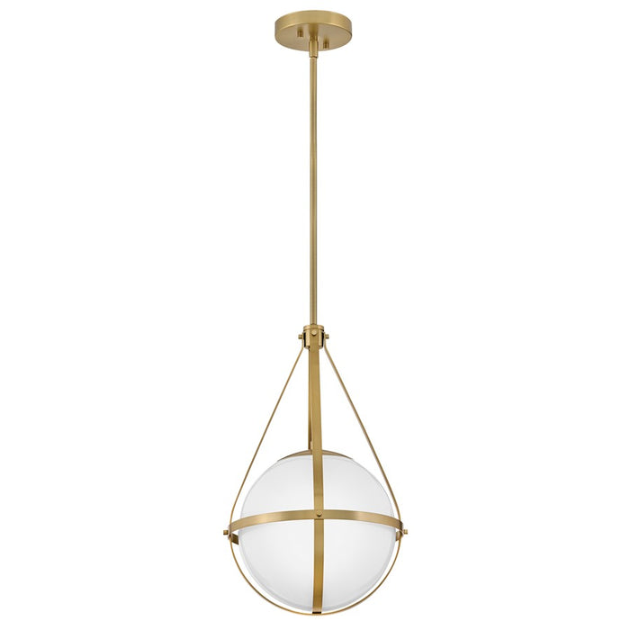 Lark Colby 1 Light 11" Pendant, Lacquered Brass/Cased Opal