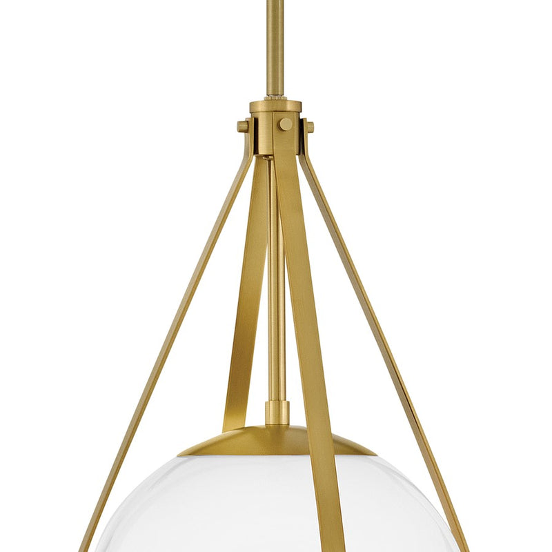 Lark Colby 11in 1-Light Pendant | Modern Lacquered Brass Steel and Cased Opal Glass | Kitchen Island & Dining Room | 11 x 11 x 18 in | Model 83677LCB