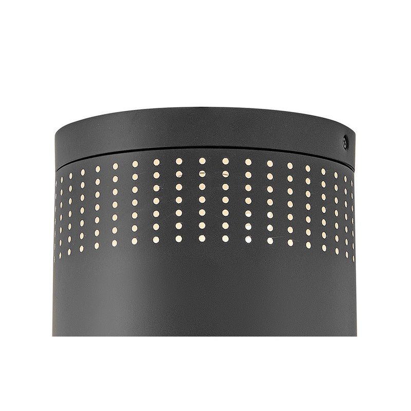 Lark Casey 7.5in 1-Light Flush Mount | Modern Black Steel | Hallway & Bedroom | 7 x 7 x 10 in | Model 83681BK