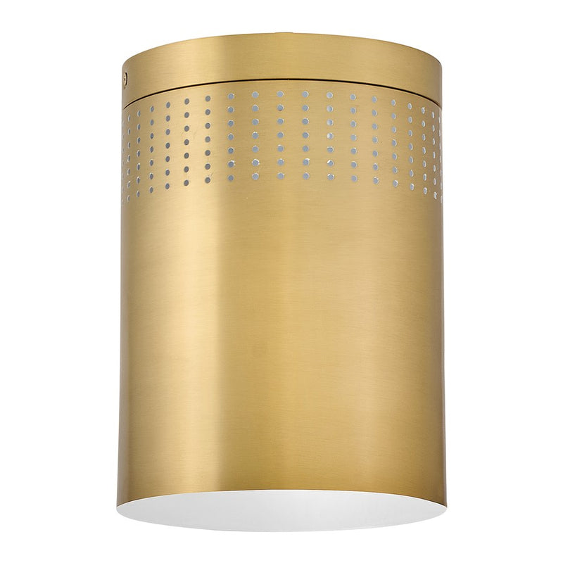 Lark Casey 1 Light 7.5" Flush Mount, Lacquered Brass