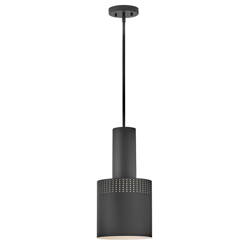 Lark Casey 9in 1-Light Pendant | Modern Black Steel | Kitchen Island & Dining Room | 9 x 9 x 18 in | Model 83687BK