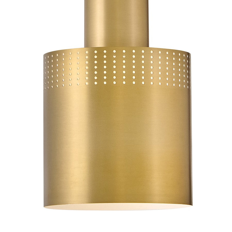 Lark Casey 9in 1-Light Pendant | Modern Lacquered Brass Steel Cylinder Shade | Kitchen Island & Dining Room | 9 x 9 x 18 in | Model 83687LCB
