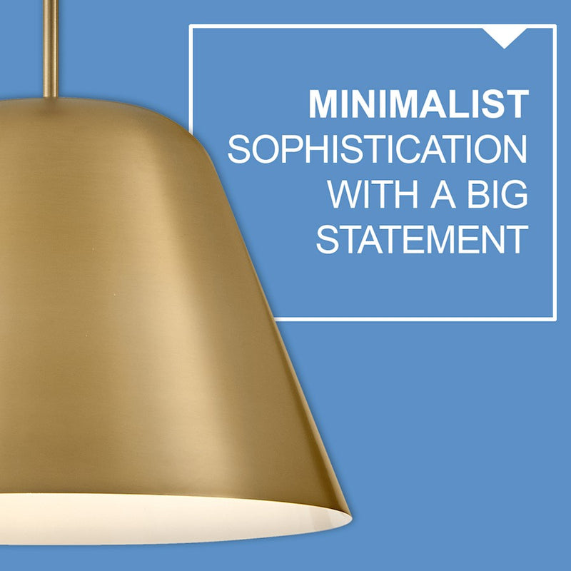 Lark Madi 16in 1-Light Pendant | Modern Lacquered Brass Steel Drum Shade | Kitchen Island & Dining Room | 16 x 16 x 11 in | Model 83707LCB