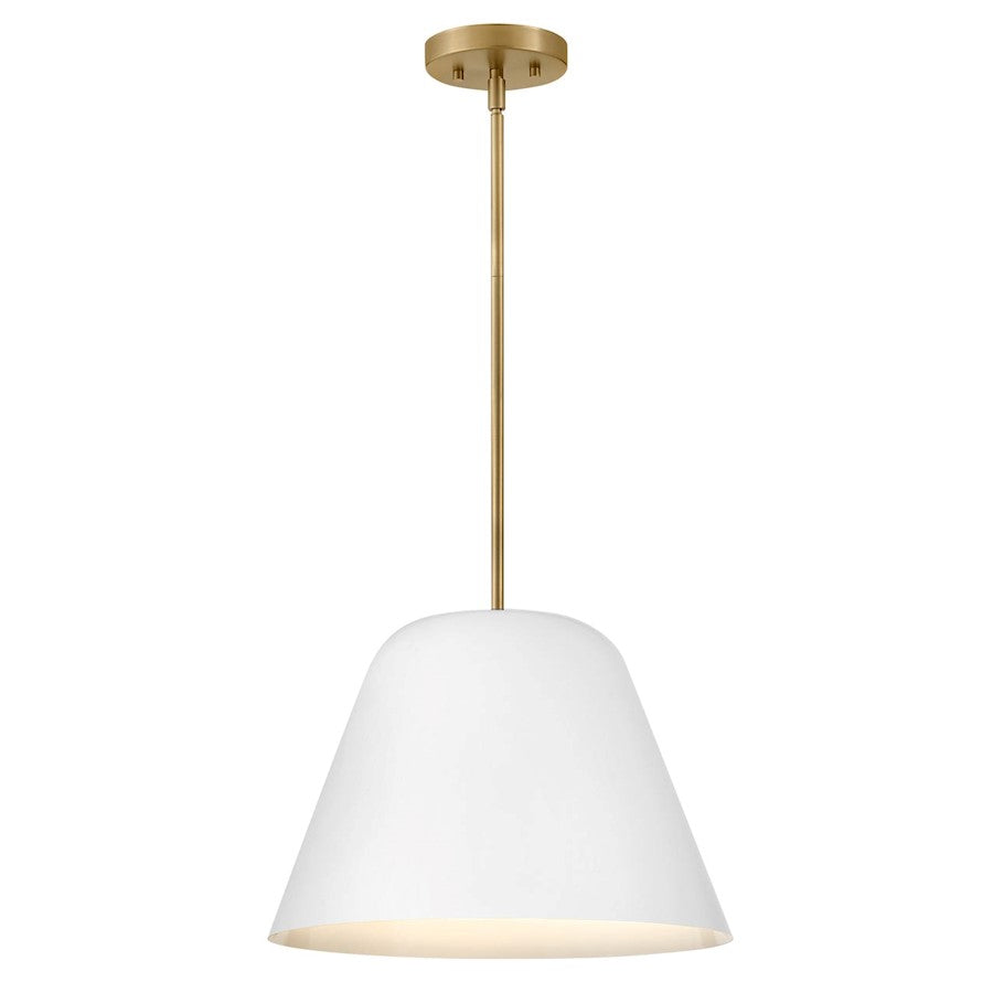 Lark Madi 1 Light Large Pendant, Lacquered Brass/Matte White - 83707LCB-MW