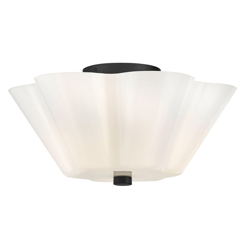 Lark Honey 3 Light Medium Semi-Flush Mount, Black/Cased Opal - 83713BK
