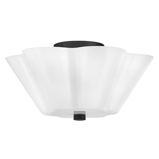 Lark Honey 3 Light Medium Semi-Flush Mount, Black/Cased Opal