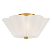 Lark Honey 3 Light Med. Semi-Flush Mount, Distressed Brass/Cased Opal - 83713DA