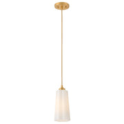Hinkley Lark Honey 1-Light Pendant | Classic Distressed Brass Steel and Cased Opal Glass | Kitchen Island & Dining Room | 5 x 5 x 11 in | Model 83714DA