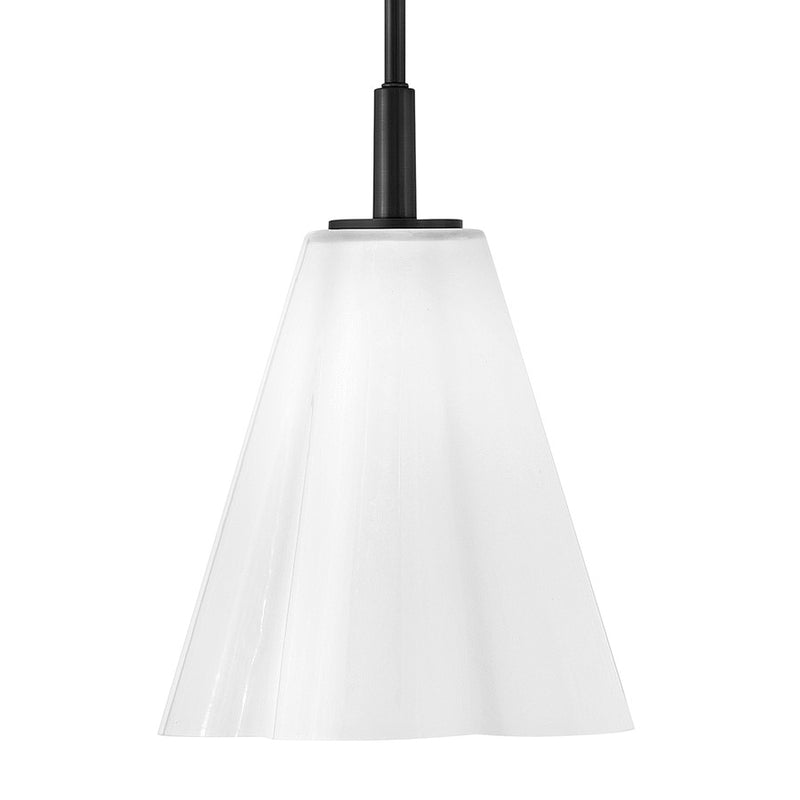 Lark Honey 11in 1-Light Small Pendant | Classic Black Steel and Cased Opal Glass | Kitchen Island & Dining Room | 11 x 11 x 14 in | Model 83717BK