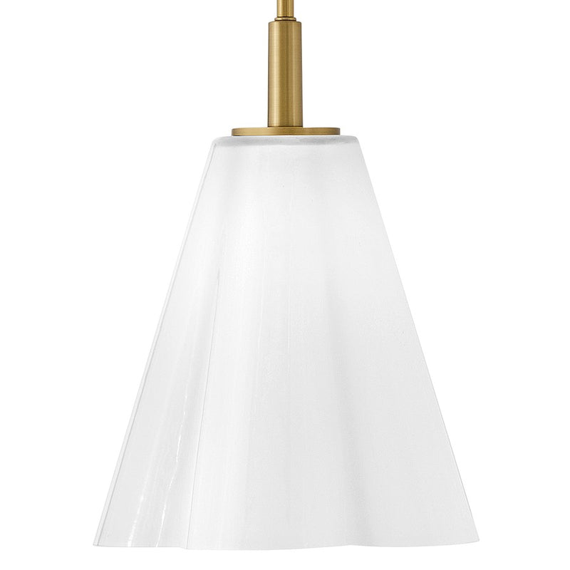 Lark Honey 1-Light Small Pendant | Classic Lacquered Brass Steel and Cased Opal Glass | Kitchen Island & Dining Room | 11 x 11 x 14 in | Model 83717LCB