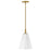 Lark Honey 1 Light Small Pendant, Lacquered Brass/Cased Opal